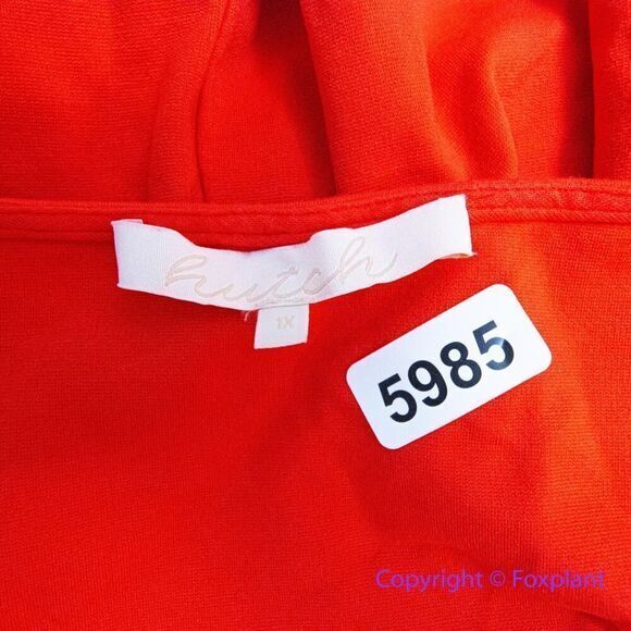 Hutch Anthropologie Bow Back Tomato Red Dress, 1X - Picture 11 of 14